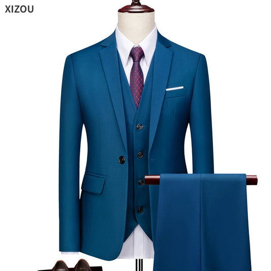 Elegant Men's 3-Piece Wedding Suit