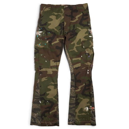 Green Camouflage Patchwork Cargo Pants